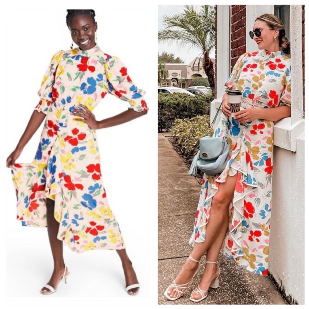 RIXO X Target Floral Ruffle Dress 2 NWT